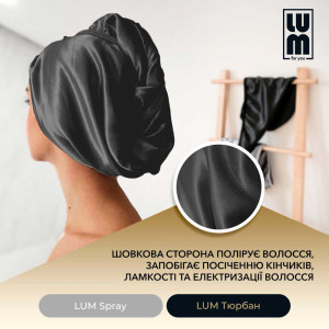 Набір LUM «ДЛЯ СЯЮЧОЇ, ОБ’ЄМНОЇ УКЛАДКИ» (Двосторонній Тюрбан + Термозахисний спрей)