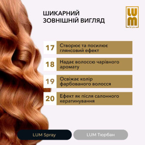 Набір LUM «ДЛЯ СЯЮЧОЇ, ОБ’ЄМНОЇ УКЛАДКИ» (Двосторонній Тюрбан + Термозахисний спрей)
