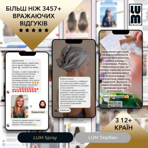 Набір LUM «ДЛЯ СЯЮЧОЇ, ОБ’ЄМНОЇ УКЛАДКИ» (Двосторонній Тюрбан + Термозахисний спрей)