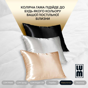 Набір LUM «ВОЛОССЯ НАЧЕ ШОВК» ( Маска для волосся + Термозахисний спрей+ Арганова олія + Двосторонній Тюрбан + Наволочка + Резинка 2 шт)