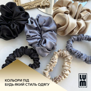 Резинка для волосся з шовкової тканини, чорна LUM Scrunchy