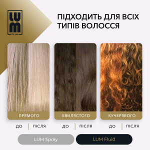 Набір LUM «СЯЙВО ТА БЛИСК ВОЛОССЯ» (Термозахисний спрей + Флюїд)