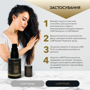Набір LUM «СЯЙВО ТА БЛИСК ВОЛОССЯ» (Термозахисний спрей + Флюїд)
