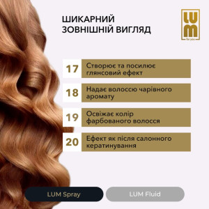 Набір LUM «СЯЙВО ТА БЛИСК ВОЛОССЯ» (Термозахисний спрей + Флюїд)